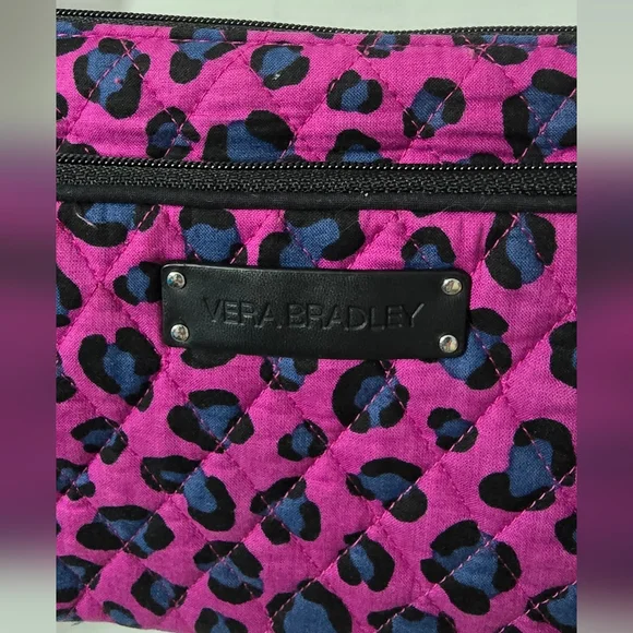 Vera Bradley Little Hipster Crossbody Bag African Violet Leopard Print Bag Purse - Picture 3 of 10